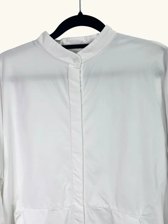 COS White Shirt Dress Cotton Architectural Layered Oversized Size 4 - Picture 5 of 16